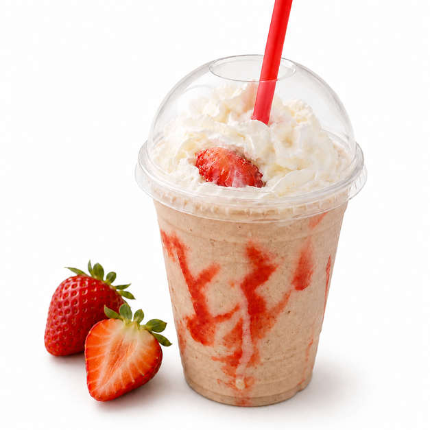 Frapp&eacute; fresas con crema